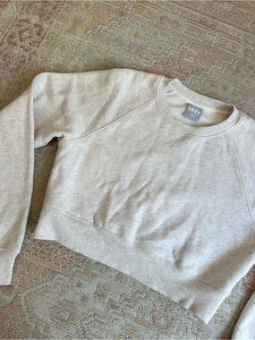Aritzia TNA Cozy Fleece Crewneck Light Beige